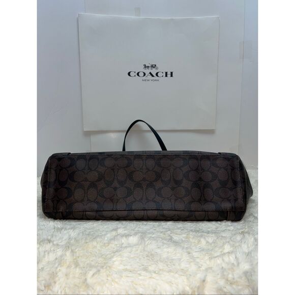 🔥🎁NWT! Coach Sig XL Pocket Tote Handbag Brown/Black F77661 Msrp:$398.00 - Picture 5 of 9